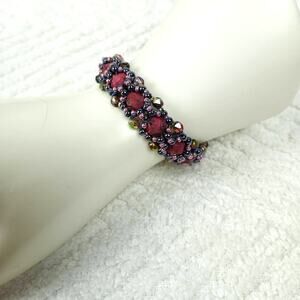 HANDMADE~Rhodonite Reversable Bracelet ~ 7 1/2''